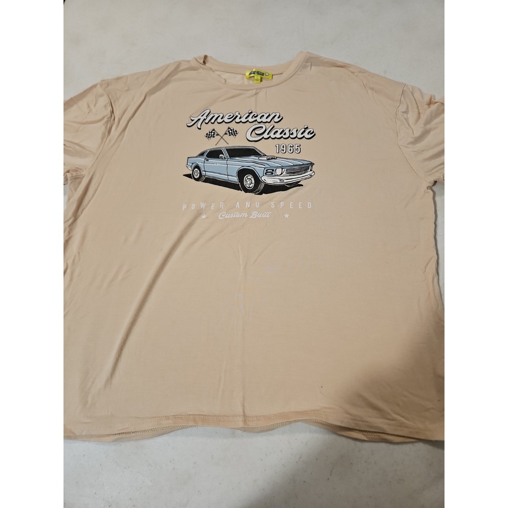 American Classic 1965 Car T-shirt Women Large Beige Chit Chat Tee Shirt (1180